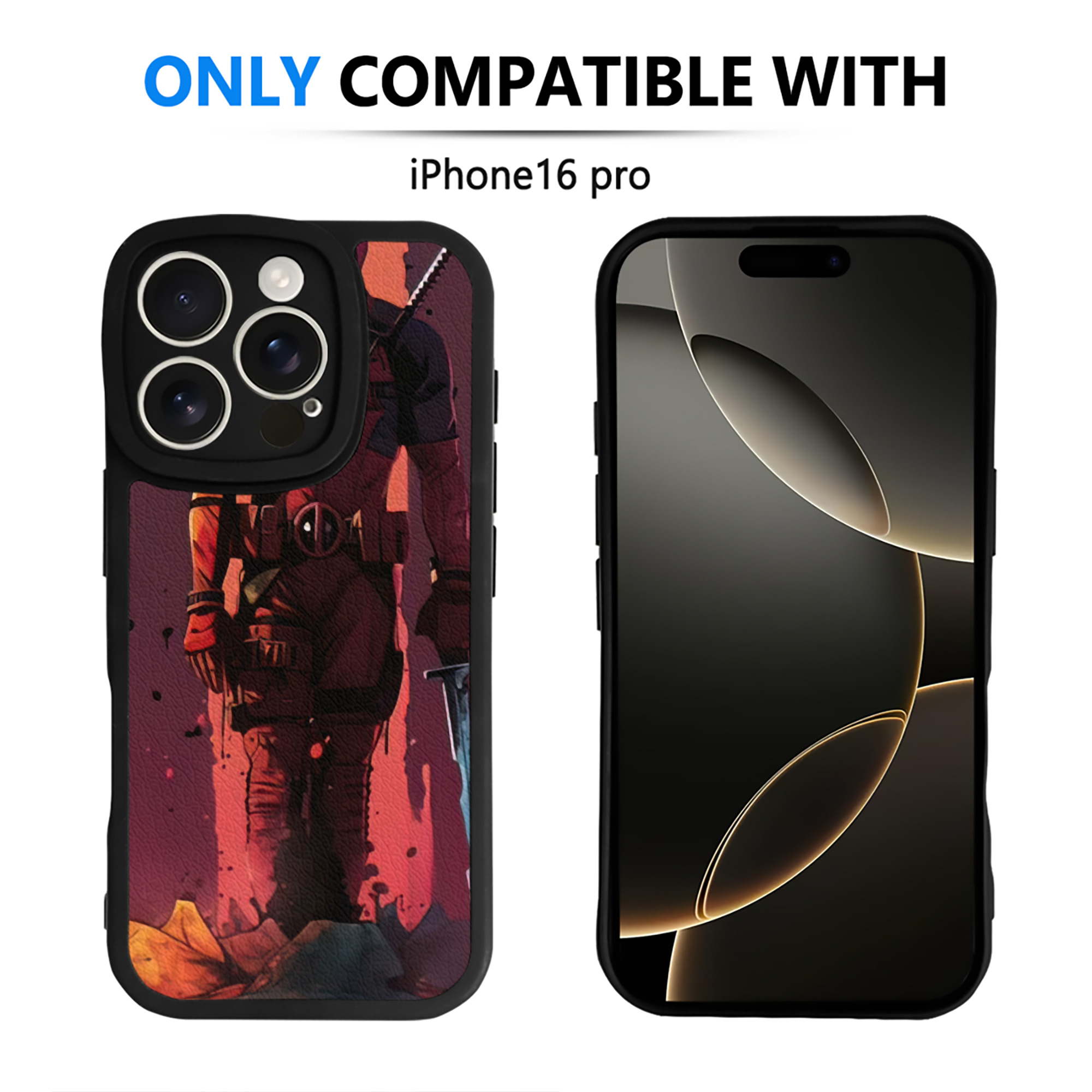 （画像用） Deadpool デッドプール 【iPhone 16シリーズ対応】シリコンスマホケース（レザー調） 材質：シリコン